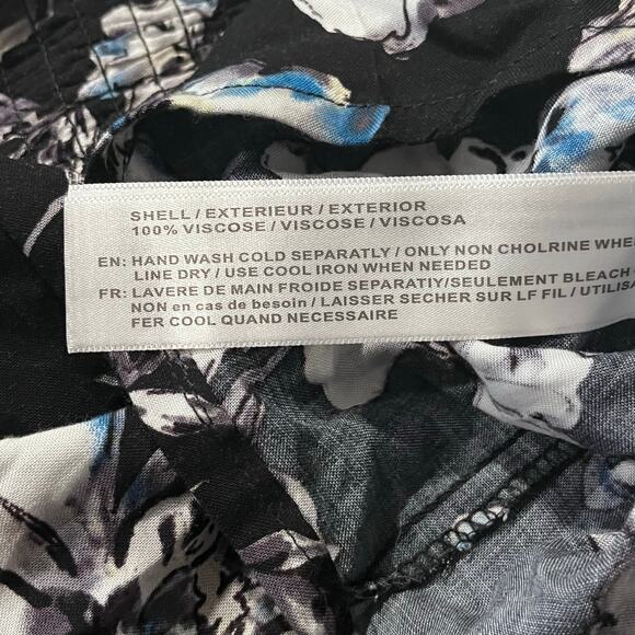 Anthropologie Band of Gypsies Medium whimsygoth black floral strapless jumpsuit - Picture 9 of 10